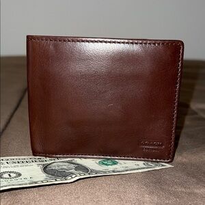 Coach Dark Brown Leather wallet Card Holder